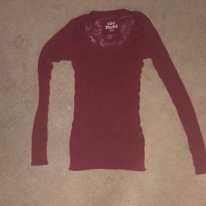 Crimson red Mudd light sweater top